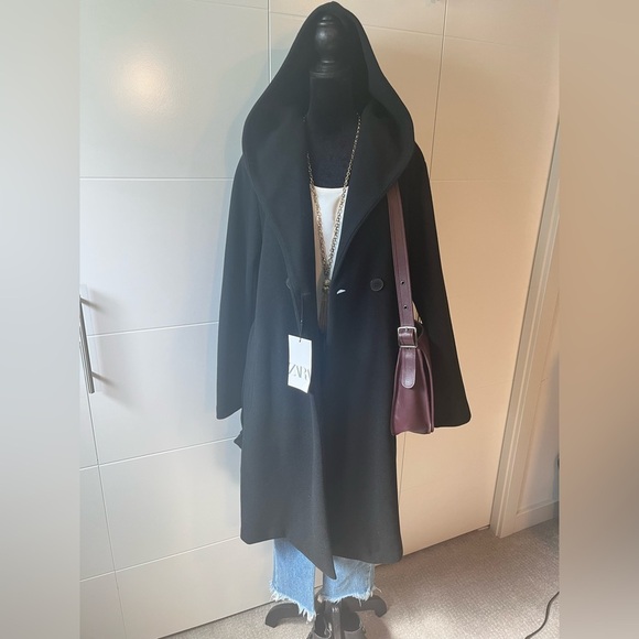 NWT Zara Belted Soft Hooded Coat - Picture 13 of 14